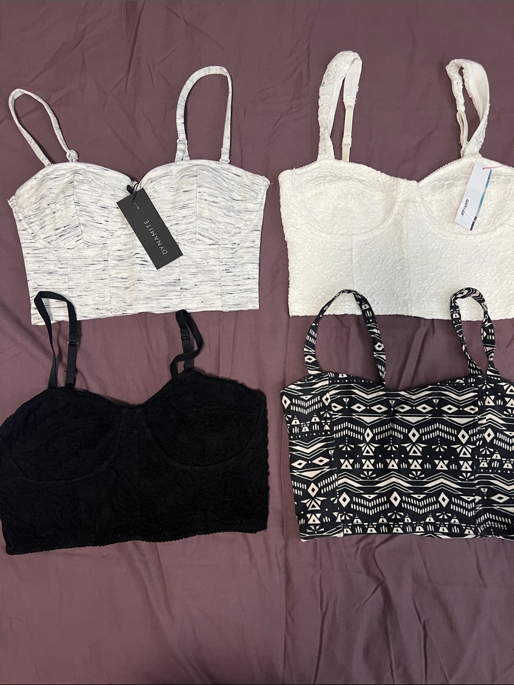 Set of 4 Cropped Bralettes/Bustier top